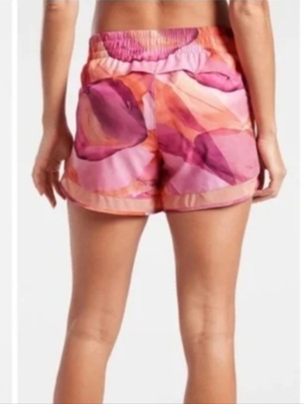 Athleta Printed Mesh Racer Run Short 4" Medium